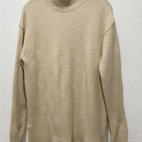 Zara Wool High-Neck Sweater wool blend light camel S - Picture 8 of 8